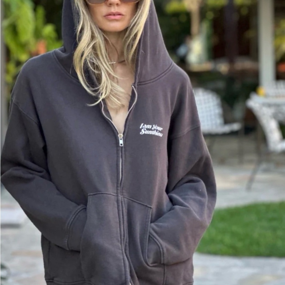 Drakes Charcoal Hoodie with Embroidered Detail